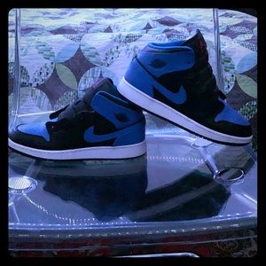 Jordan 1 mid royal paint splatter size 7